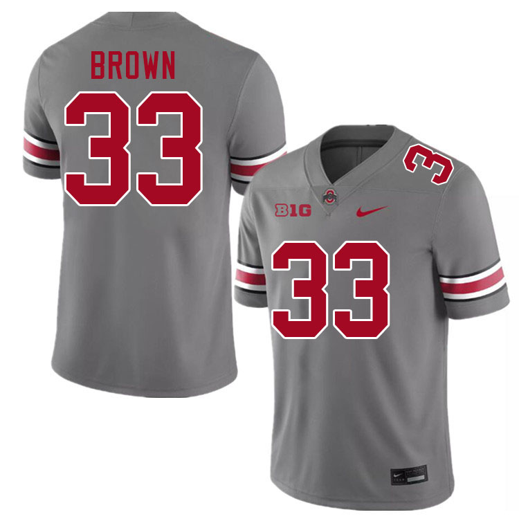 Devin Brown Ohio State Buckeyes Jersey College Football Uniforms-Grey